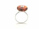 Silver Bead Amber Ring