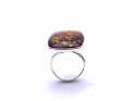 Silver Amber Ring