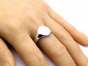 Silver Oval Plain Signet Ring 14x12mm