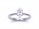 Platinum Marquise Diamond Solitaire Ring 0.44ct