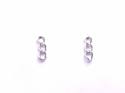 Silver Chain Link Stud Drop Earrings