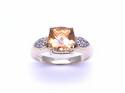 9ct Yellow Gold Topaz & Diamond Ring