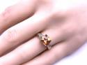 9ct Yellow Gold Topaz & Diamond Ring