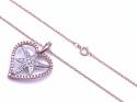 9ct Rose Gold Diamond Pendant & Chain