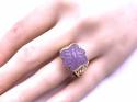 14ct Yellow Gold Purple Jade Ring