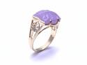 14ct Yellow Gold Purple Jade Ring