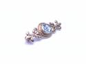 9ct Yellow Gold Blue Topaz Brooch