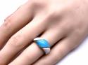 9ct Blue & White Howlite Ring