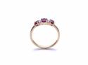 9ct Yellow Gold Ruby and Diamond 3 Stone Ring