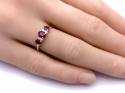 9ct Yellow Gold Ruby and Diamond 3 Stone Ring