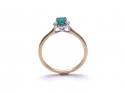 9ct Yellow Gold Emerald & Diamond Cluster Ring