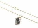 9ct Black Pearl & Diamond Pendant