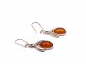9ct Amber & Diamond Drops Earrings