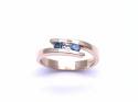 14ct Treated Blue Diamond 3 Stone Ring