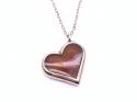 9ct Amber Heart Pendant & Chain