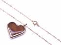 9ct Amber Heart Pendant & Chain