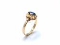 14ct Sapphire & Diamond Cluster Ring