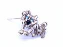 9ct Yellow Gold CZ Dog Brooch