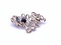 9ct Yellow Gold CZ Dog Brooch