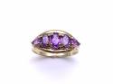 9ct Yellow Gold Amethyst 5 Stone Ring