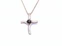 9ct Tigers Eye Cross Pendant & Chain