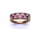 9ct Ruby & Diamond Pave Eternity Ring