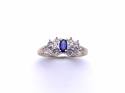 9ct Synthetic Sapphire & Diamond Ring