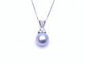 Pearl & Diamond Pendant & Chain