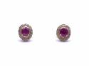 9ct Ruby & Diamond Cluster Earrings