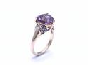 9ct Yellow Gold Amethyst & Diamond Ring