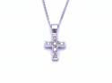 9ct Diamond Cross Pendant & Chain