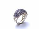 Silver Pale Purple Pave Band Ring