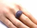 Silver Pale Purple Pave Band Ring