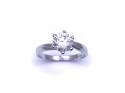 9ct White Gold CZ Solitaire Ring