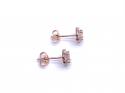 9ct Rose Gold Morganite & Diamond Stud Earrings