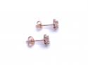 9ct Rose Gold Morganite & Diamond Stud Earrings