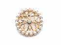 14ct Yellow Gold Pearl & Diamond Brooch