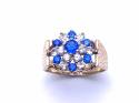 9ct Blue & White CZ Cluster Ring