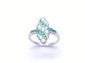 Platinum Emerald & Diamond Cluster Ring