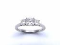 Platinum Cushion Cut Diamond 3 Stone Ring 1.19ct