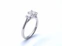 Platinum Cushion Cut Diamond 3 Stone Ring 1.19ct