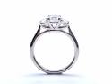 Platinum Cushion Cut Diamond 3 Stone Ring 1.19ct