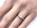 Platinum Cushion Cut Diamond 3 Stone Ring 1.19ct