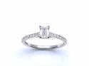 Platinum Emerald Cut Diamond Solitaire Ring