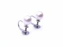 9ct White Gold Pearl Solitaire Earrings