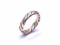 18ct 3 Colour Gold Twisted Band Ring