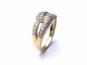 9ct Yellow Gold Diamond Knot Pave Ring