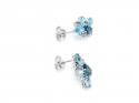 Silver Blue Topaz Cluster Stud Earrings