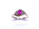 9ct Created Ruby & Diamond Ring