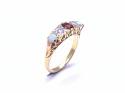 18ct Opal Garnet & Diamond Ring